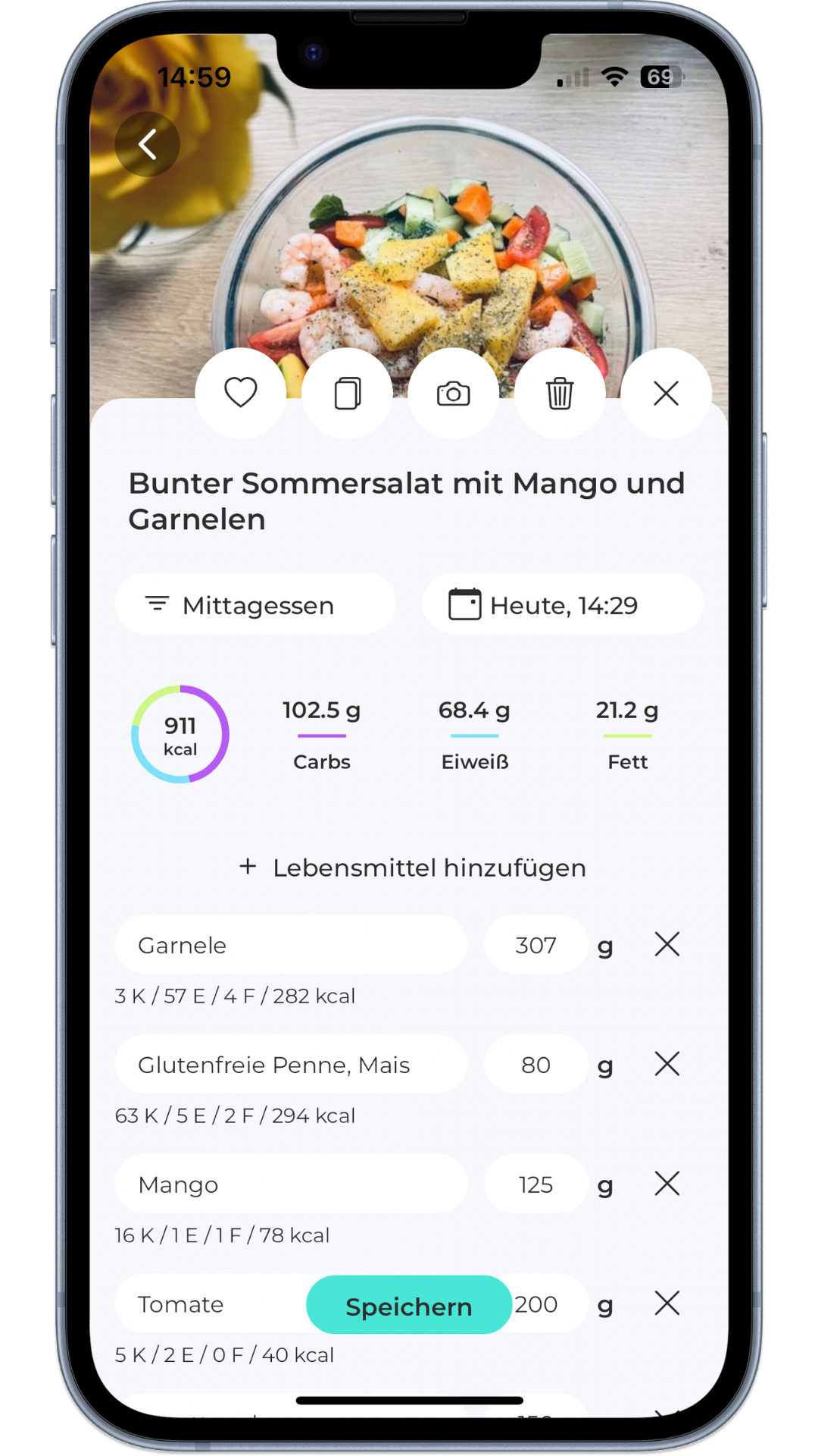 Ernährung App Screen 1
